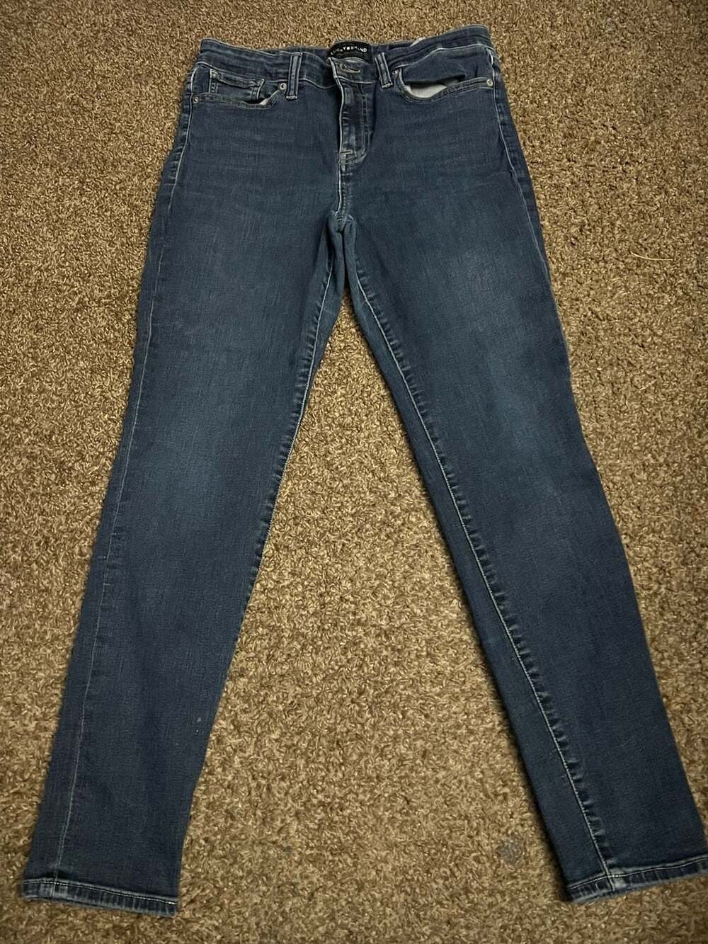 Lucky Brand Women's Mid-Rise Skinny Jeans Size 8/29 Dark Wash Blue Denim